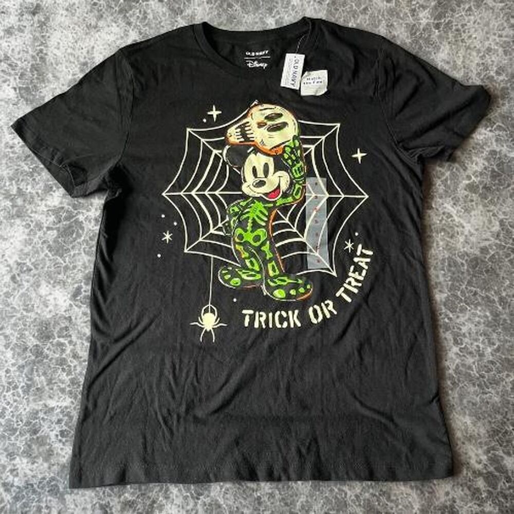 Old Navy Disney Glow in the Dark Trick or Treat Mickey Mouse Halloween T‑Shirt